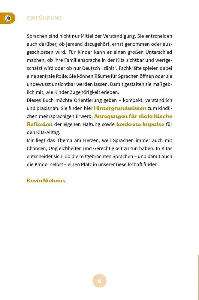 Bild: 9783834653048 | Sprachenvielfalt in der Kita | Kevin Niehaus | Taschenbuch | 64 S.
