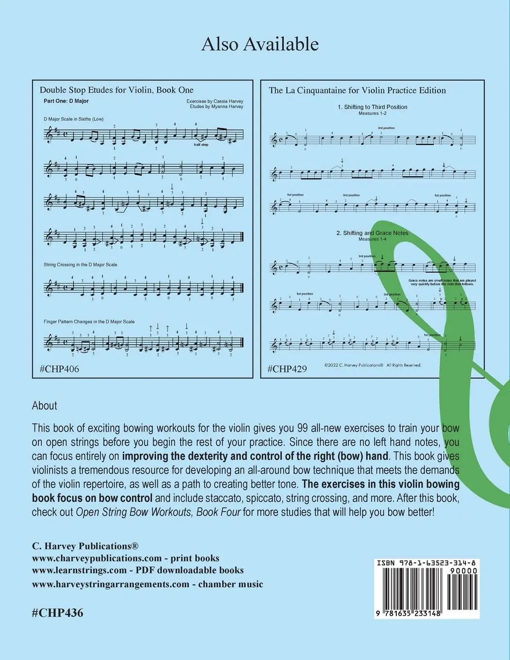 Rückseite: 9781635233148 | Open String Bow Workouts for Violin, Book Three | Cassia Harvey | Buch