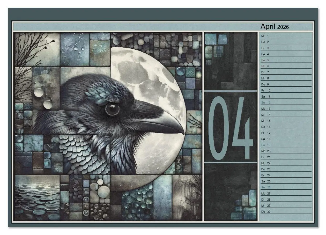 Bild: 9783516613148 | Krähen. Verborgene Farbnuancen. Kunst. (Wandkalender 2026 DIN A3...