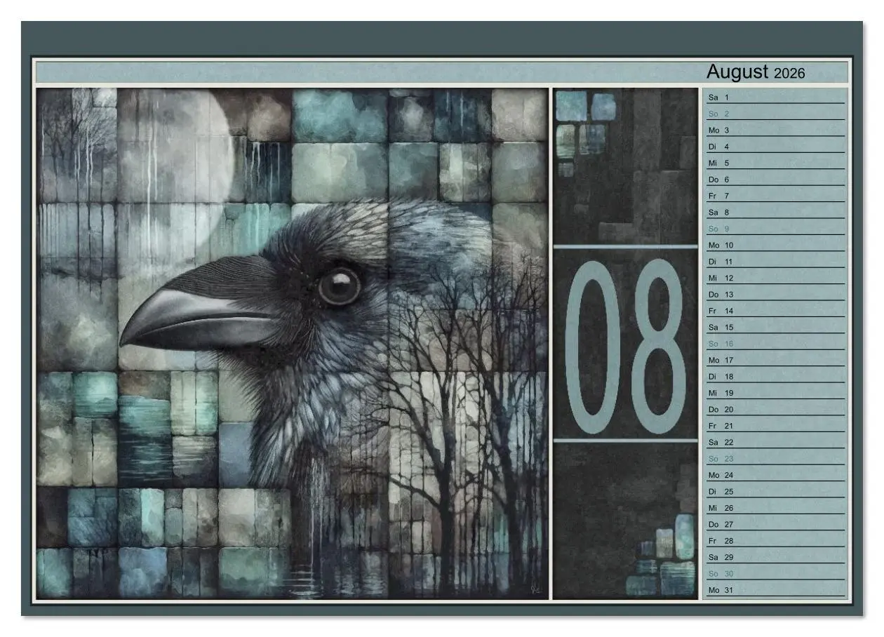 Bild: 9783516613148 | Krähen. Verborgene Farbnuancen. Kunst. (Wandkalender 2026 DIN A3...