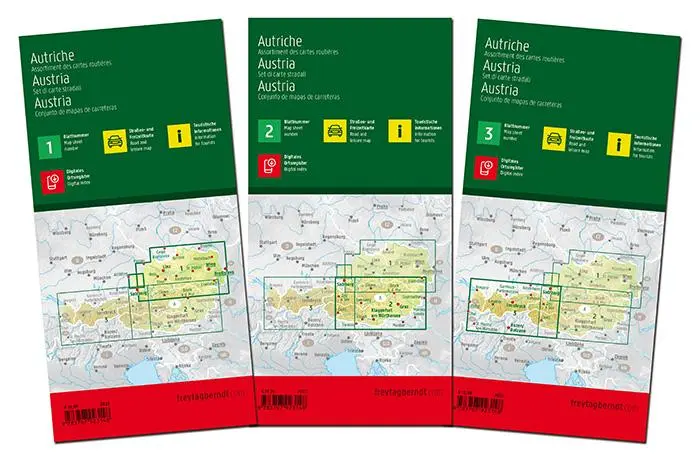 Rückseite: 9783707923148 | Österreich, Straßenkarten-Set 1:250.000, freytag &amp; berndt | Berndt