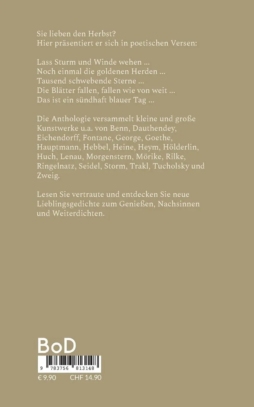Rückseite: 9783756813148 | Herbstgedichte | Ihre Lieblingsjahreszeit in der Lyrik | Taschenbuch