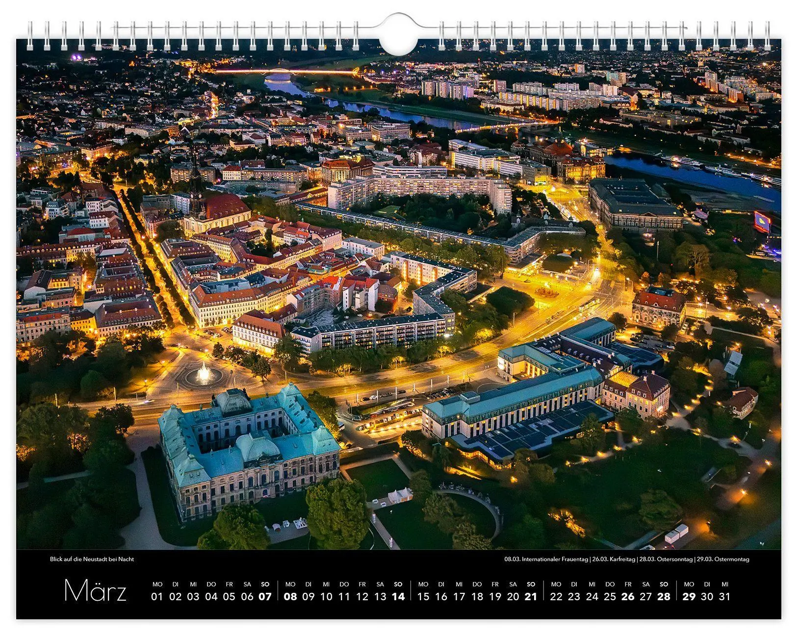 Bild: 9783912303148 | Kalender Dresden Elbflorenz 2027 | 40 x 30 cm schwarzes Kalendarium