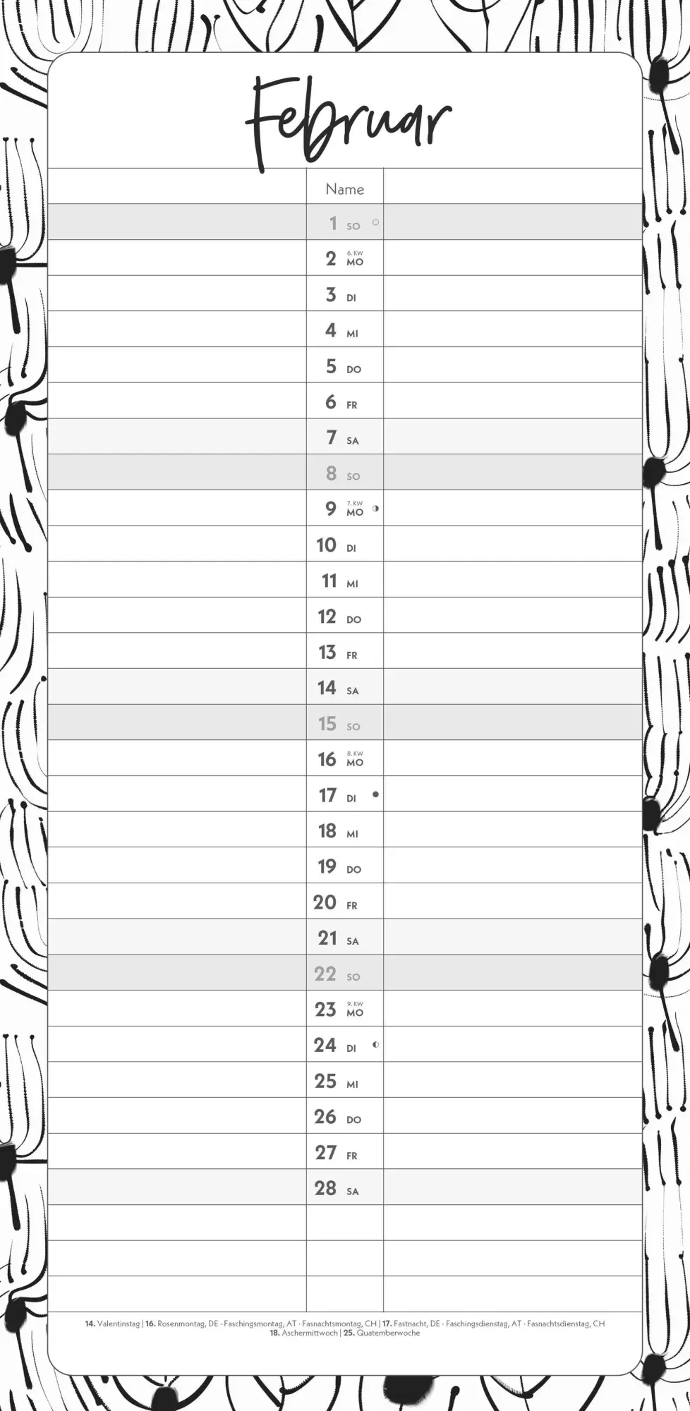 Bild: 4069095003248 | Termine für 2 Black and White 2026 Familienplaner - Timer -...