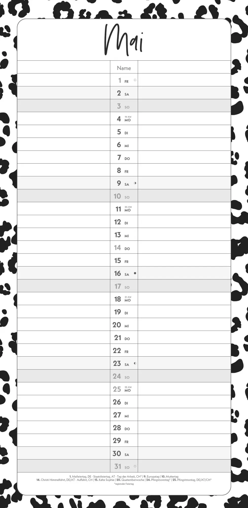 Bild: 4069095003248 | Termine für 2 Black and White 2026 Familienplaner - Timer -...