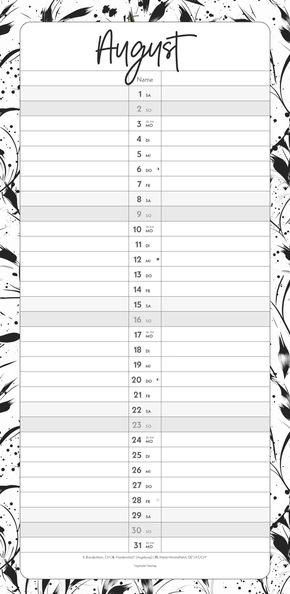 Bild: 4069095003248 | Termine für 2 Black and White 2026 Familienplaner - Timer -...