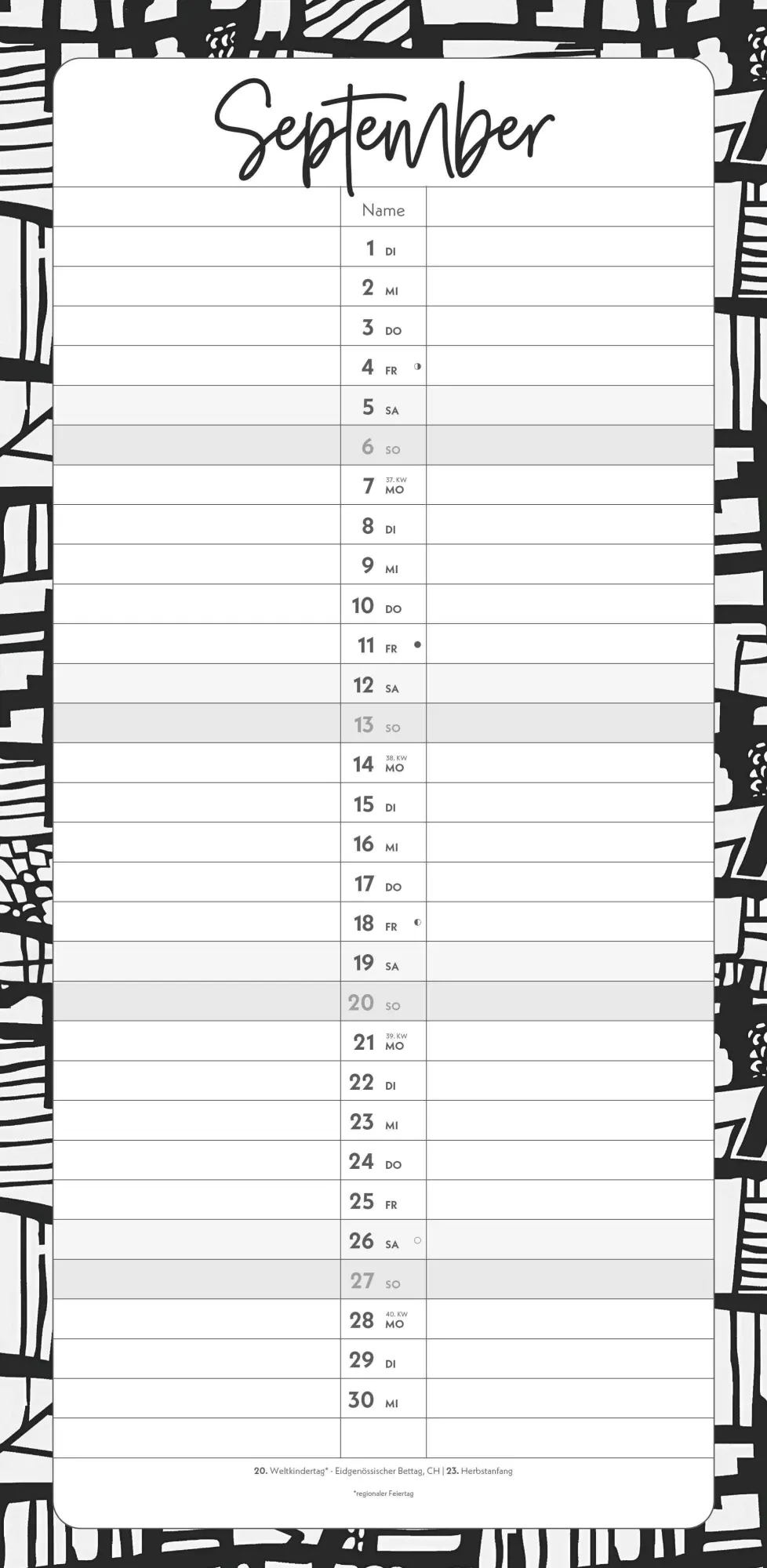 Bild: 4069095003248 | Termine für 2 Black and White 2026 Familienplaner - Timer -...