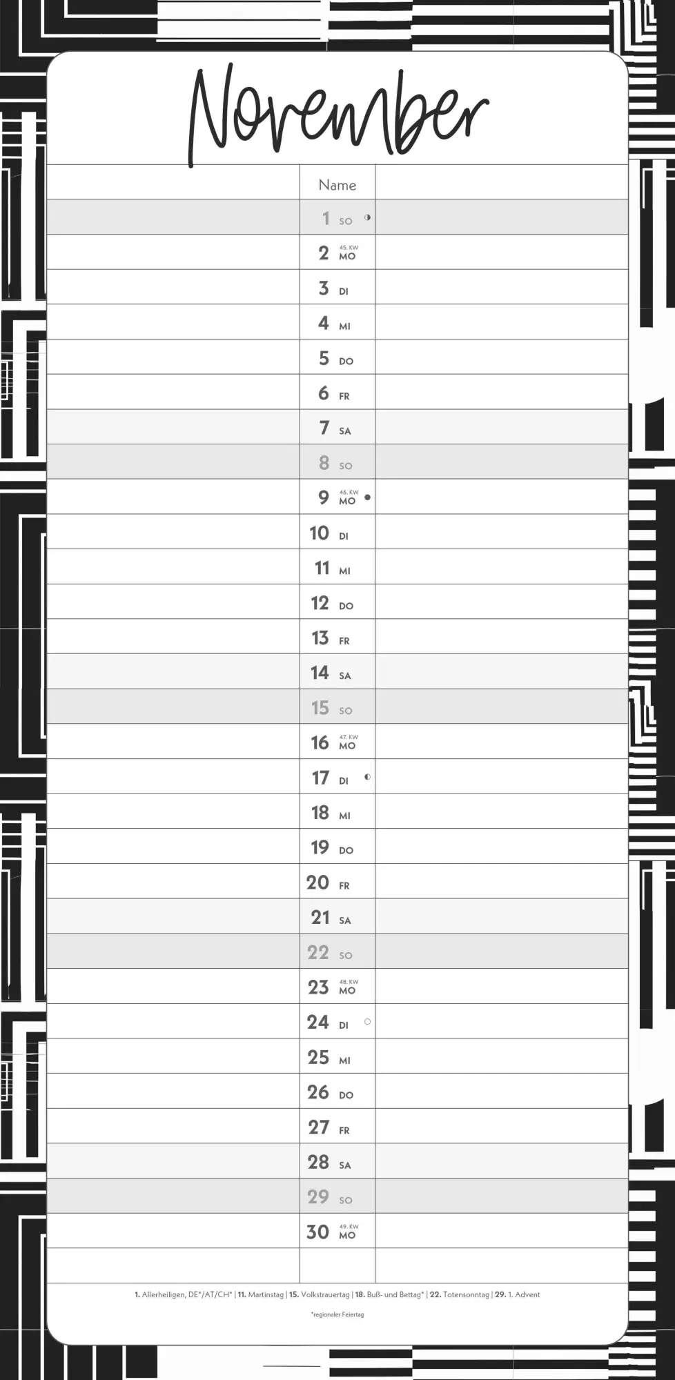 Bild: 4069095003248 | Termine für 2 Black and White 2026 Familienplaner - Timer -...