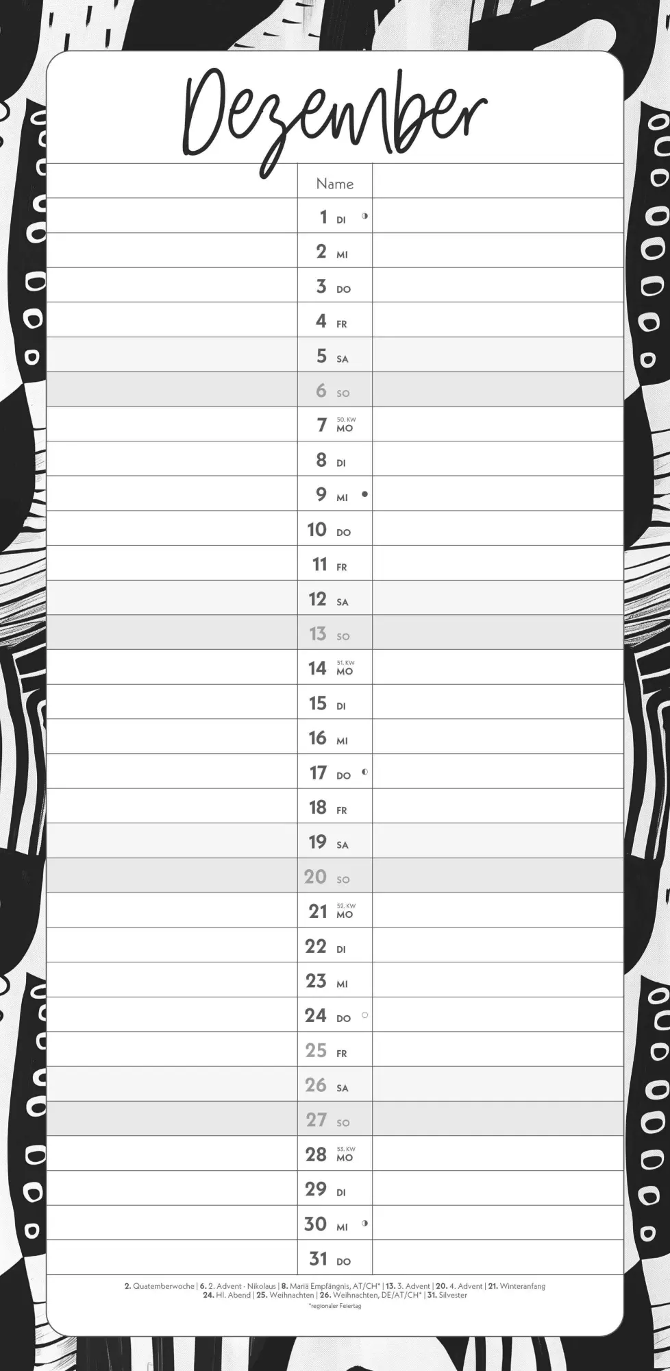 Bild: 4069095003248 | Termine für 2 Black and White 2026 Familienplaner - Timer -...