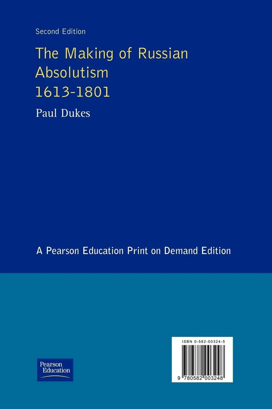 Rückseite: 9780582003248 | The Making of Russian Absolutism 1613-1801 | Paul Dukes | Taschenbuch