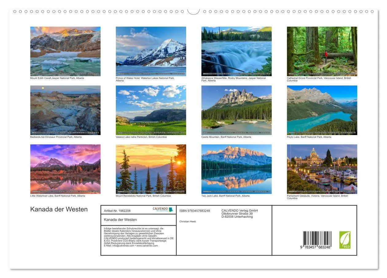 Bild: 9783457683248 | Kanada der Westen (hochwertiger Premium Wandkalender 2026 DIN A2...