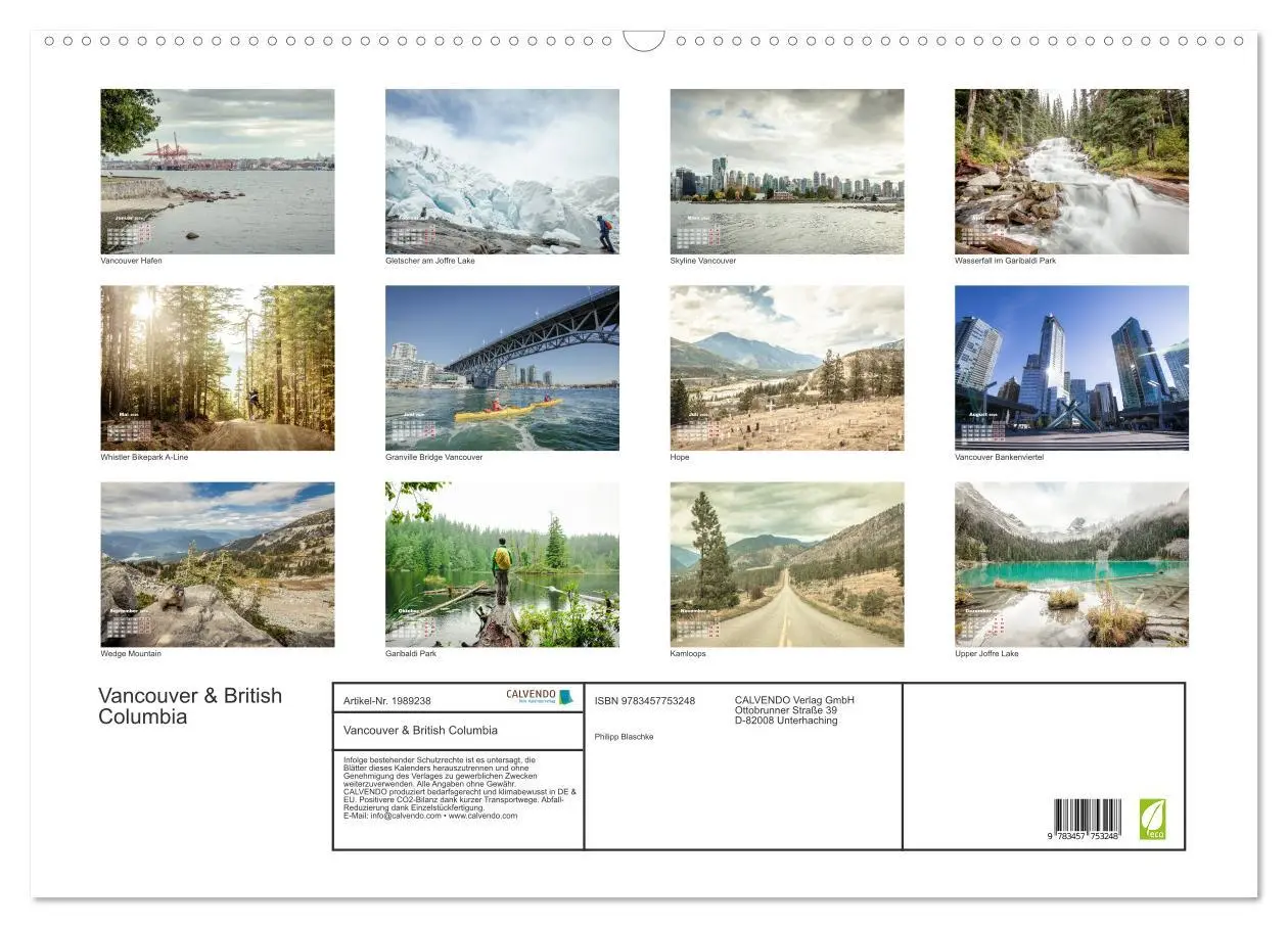 Bild: 9783457753248 | Vancouver &amp; British Columbia (Wandkalender 2026 DIN A2 quer),...
