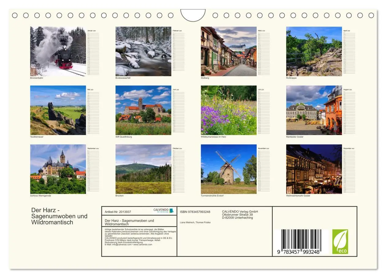 Bild: 9783457993248 | Der Harz - Sagenumwoben und Wildromantisch (Wandkalender 2026 DIN...