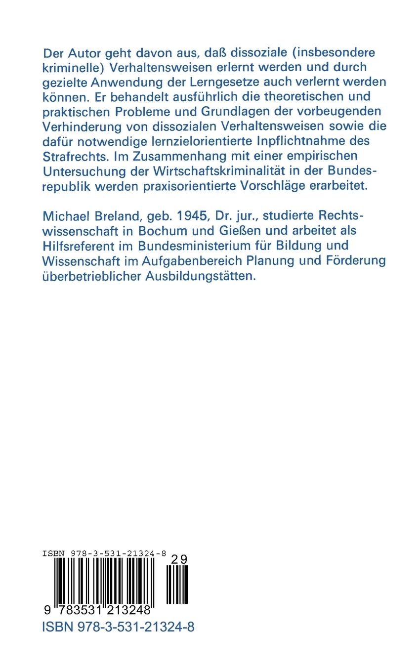 Rückseite: 9783531213248 | Lernen und Verlernen von Kriminalität | Michael Breland | Taschenbuch