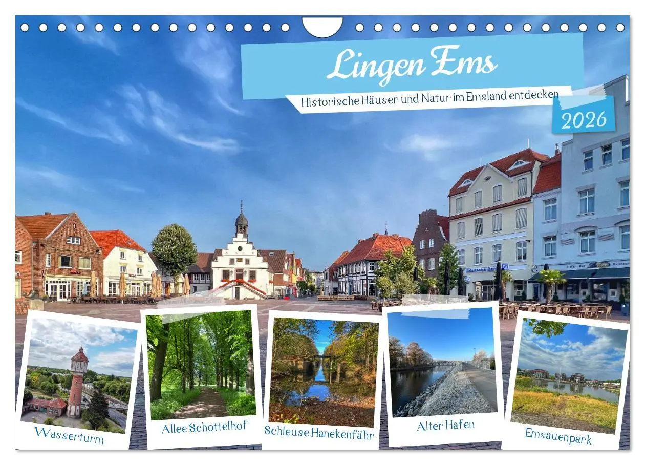 Cover: 9783457363348 | Lingen Ems (Wandkalender 2026 DIN A4 quer), CALVENDO Monatskalender
