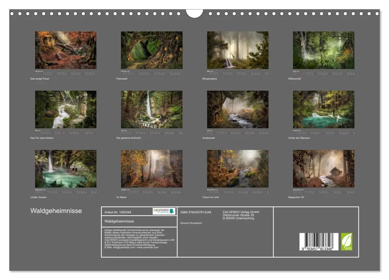 Bild: 9783457813348 | Waldgeheimnisse (Wandkalender 2026 DIN A3 quer), CALVENDO...