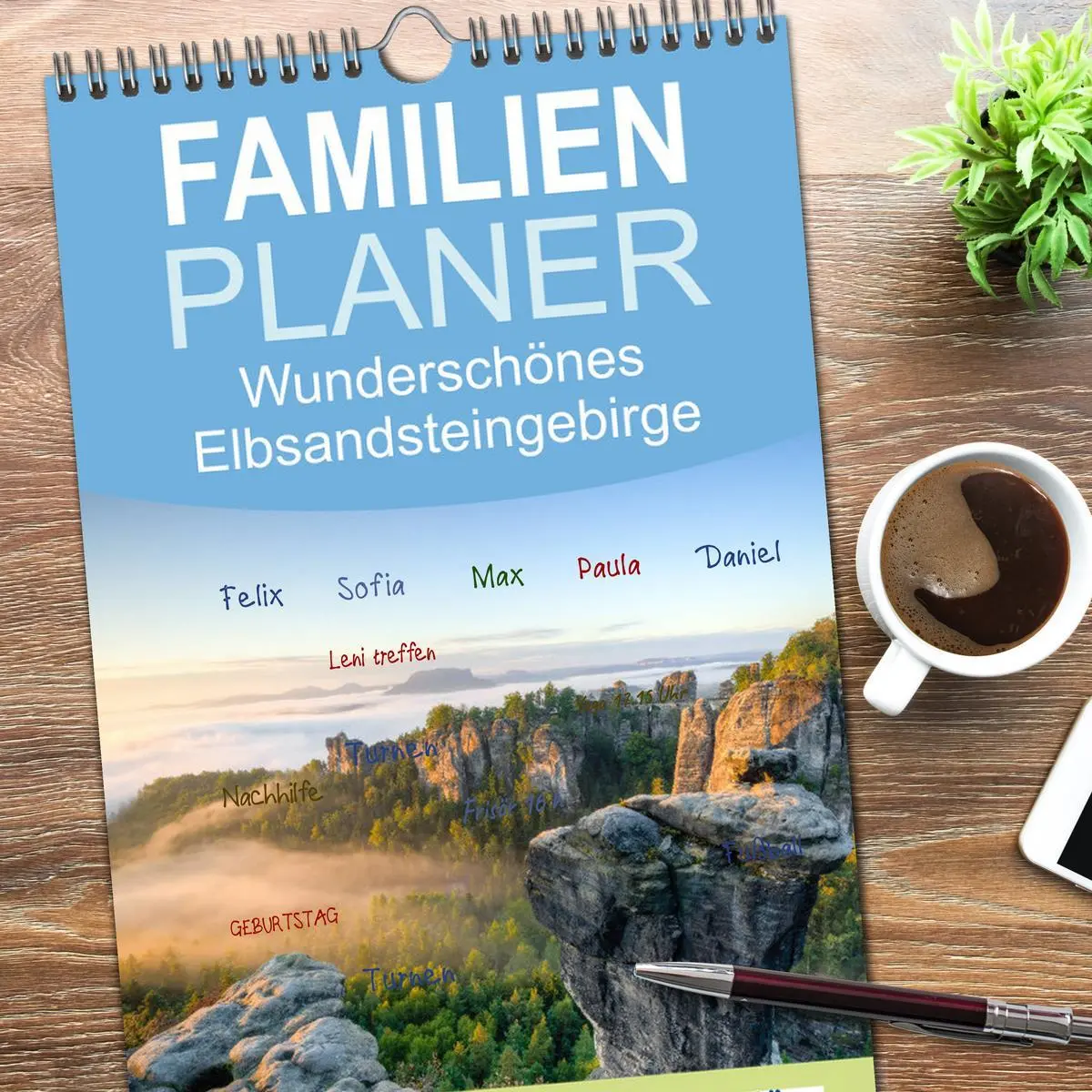 Bild: 9783516523348 | Familienplaner 2026 - Wunderschönes Elbsandsteingebirge mit 5...