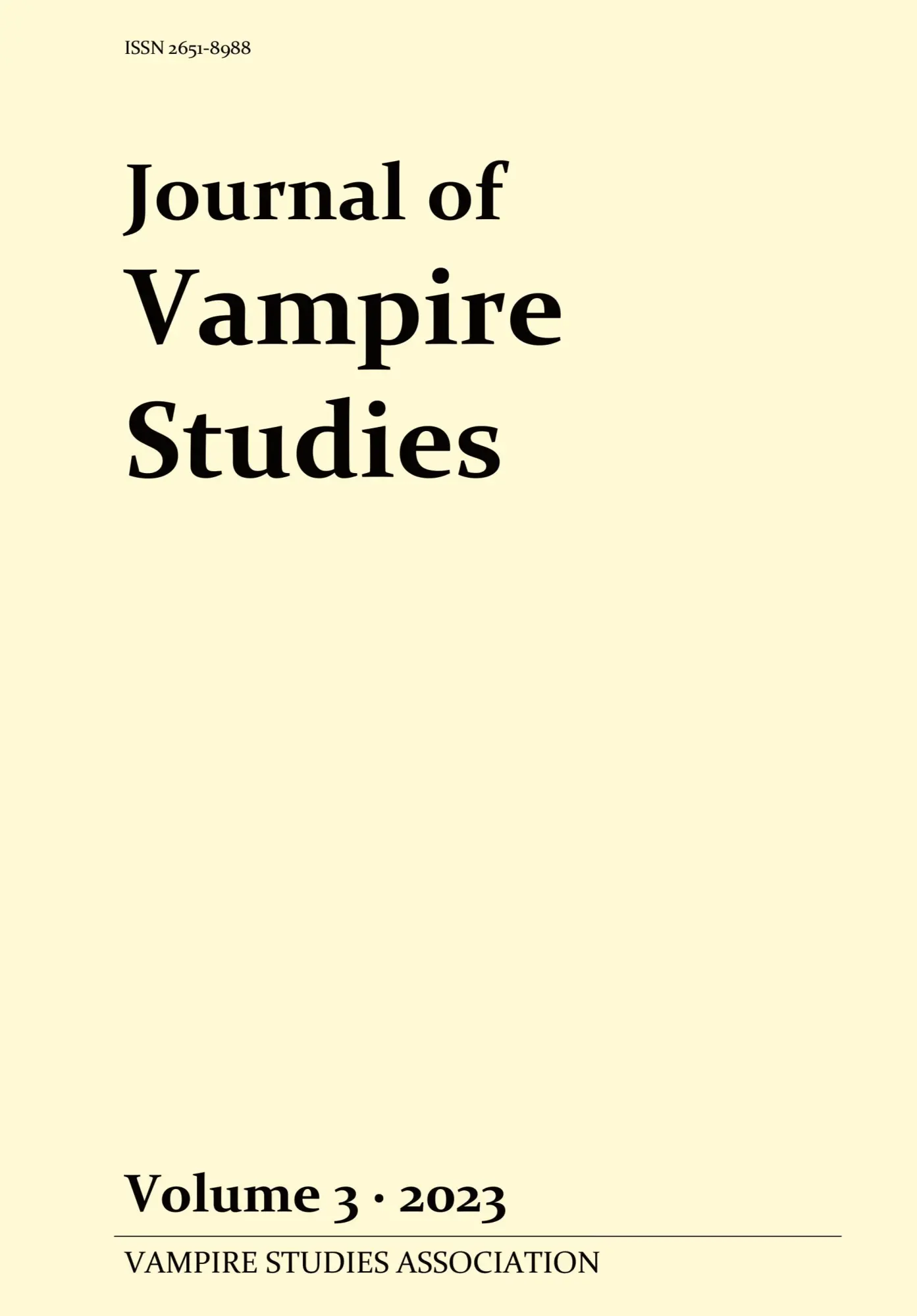 Cover: 9780645203448 | Journal of Vampire Studies | Vol. 3 (2023) | Anthony Hogg (u. a.)