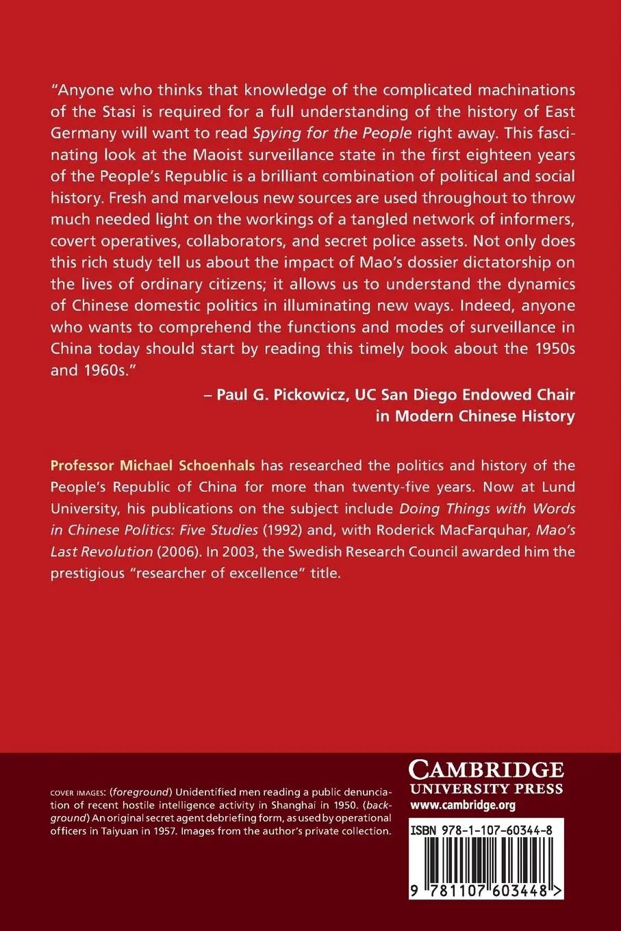 Rückseite: 9781107603448 | Spying for the People | Michael Schoenhals | Taschenbuch | Englisch