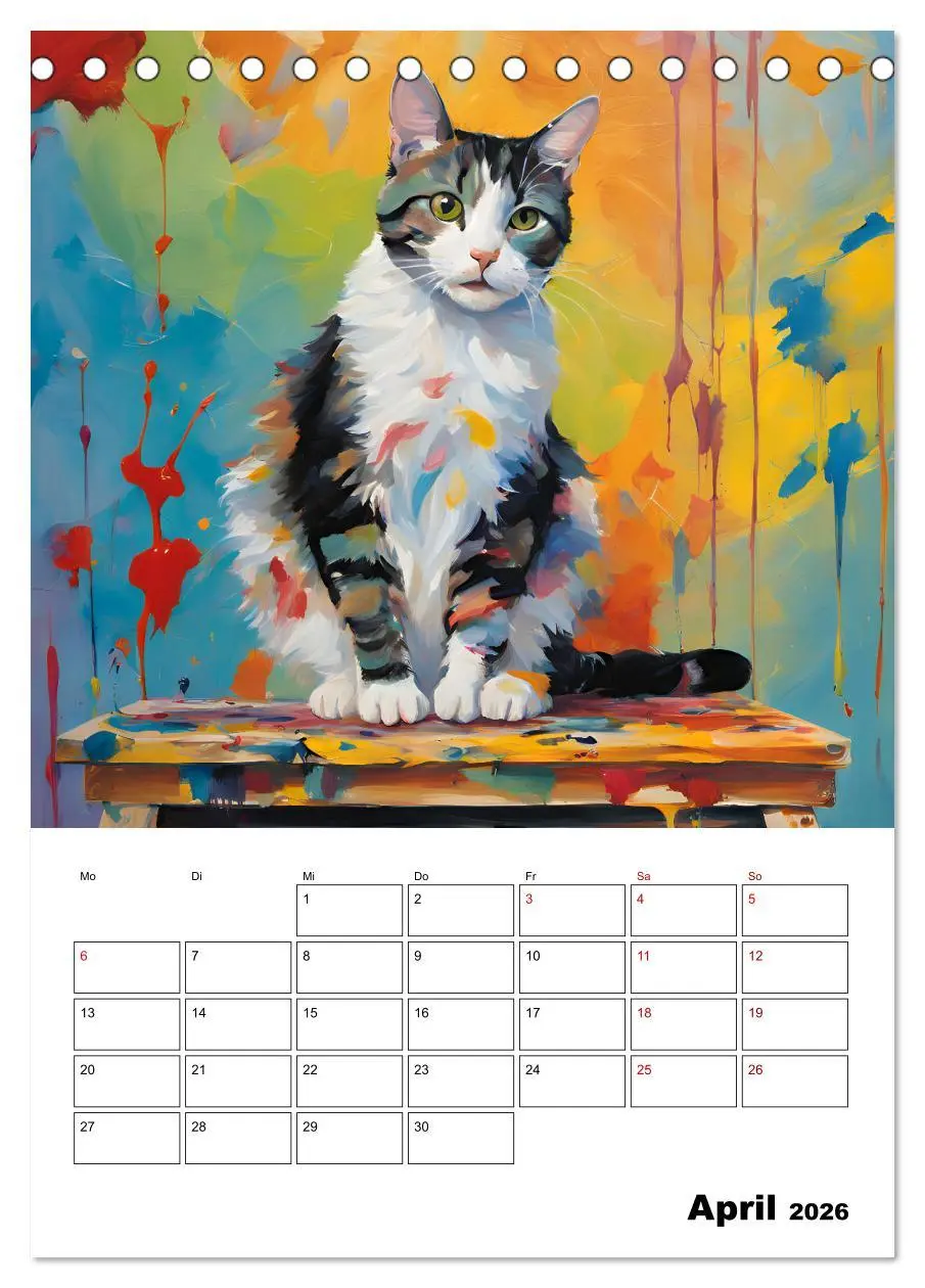 Bild: 9783457283448 | Katzenmagie (Tischkalender 2026 DIN A5 hoch), CALVENDO Monatskalender