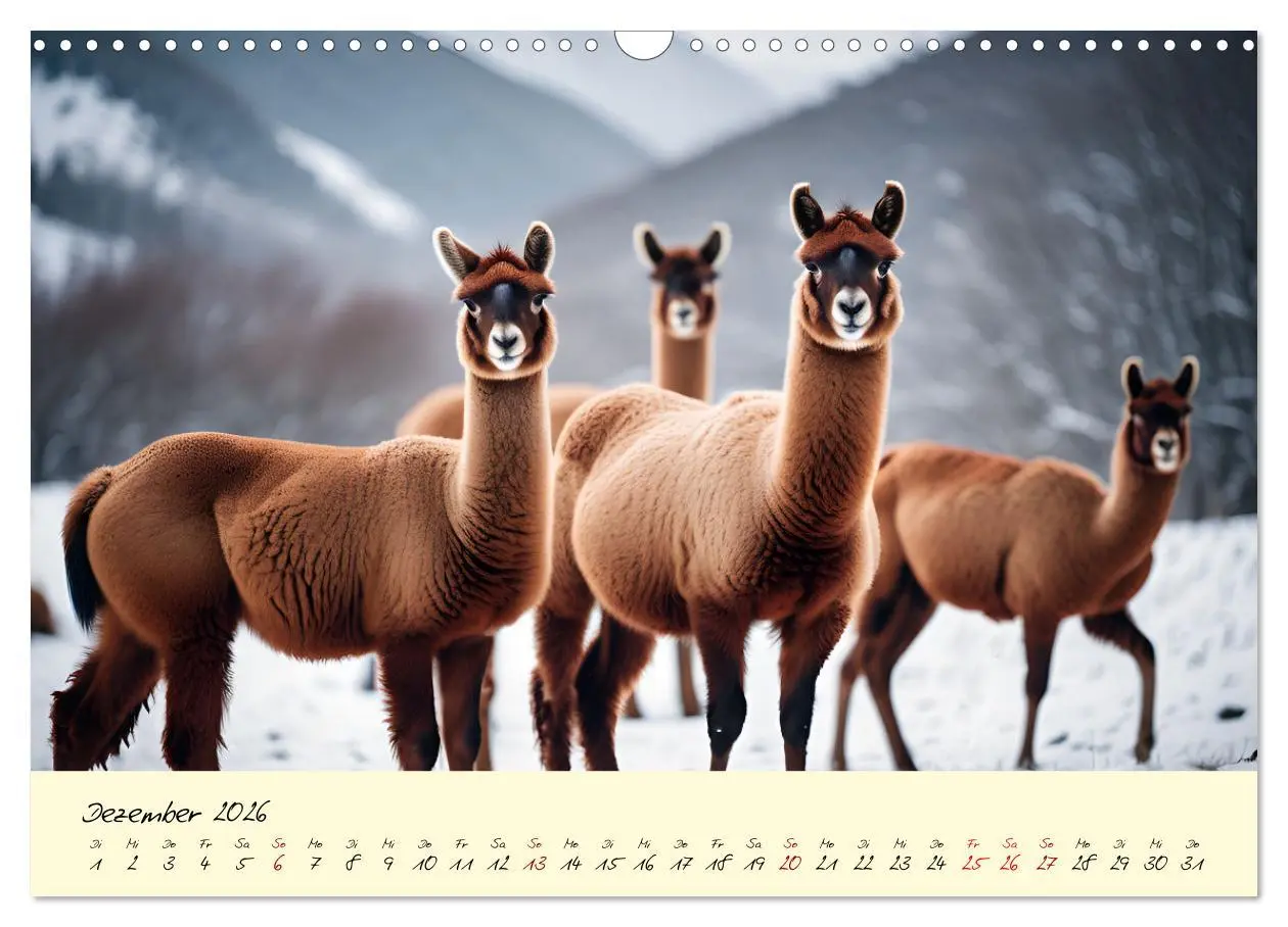 Bild: 9783457353448 | Alpakas, die sanften Andenbewohner (Wandkalender 2026 DIN A3 quer),...
