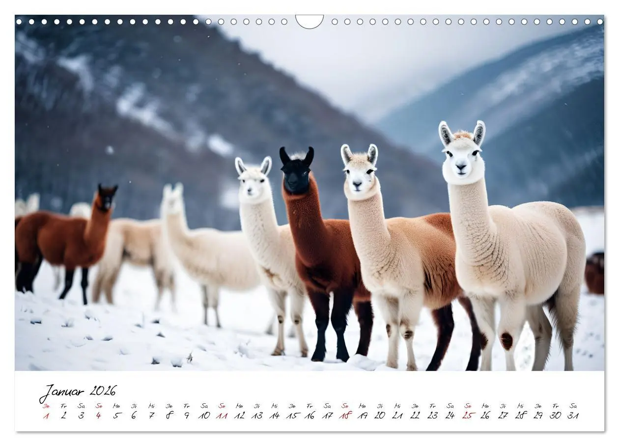 Bild: 9783457353448 | Alpakas, die sanften Andenbewohner (Wandkalender 2026 DIN A3 quer),...