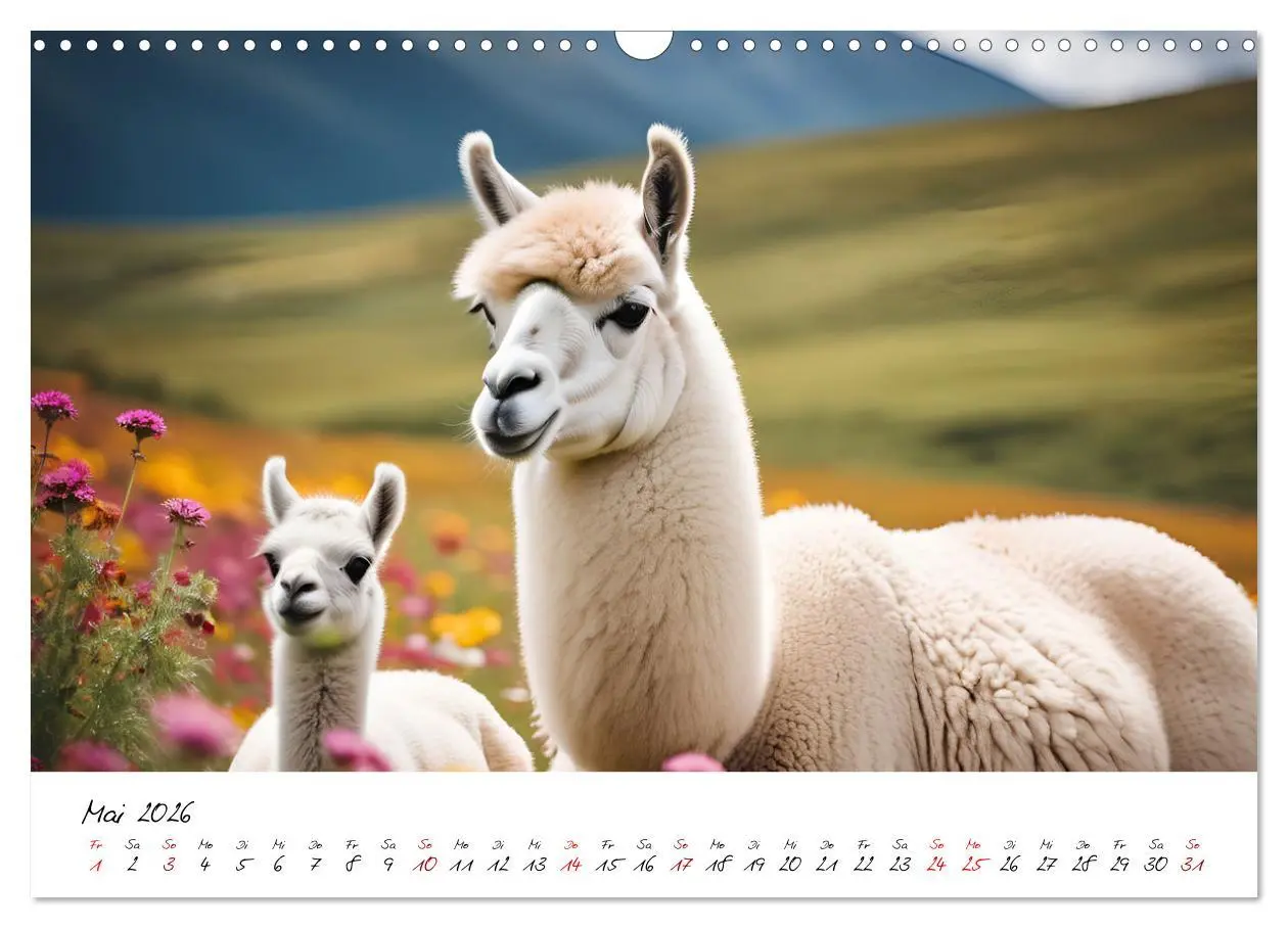 Bild: 9783457353448 | Alpakas, die sanften Andenbewohner (Wandkalender 2026 DIN A3 quer),...
