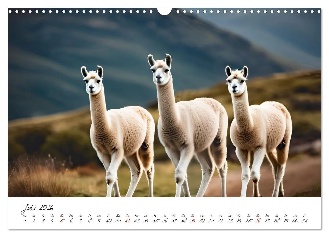 Bild: 9783457353448 | Alpakas, die sanften Andenbewohner (Wandkalender 2026 DIN A3 quer),...