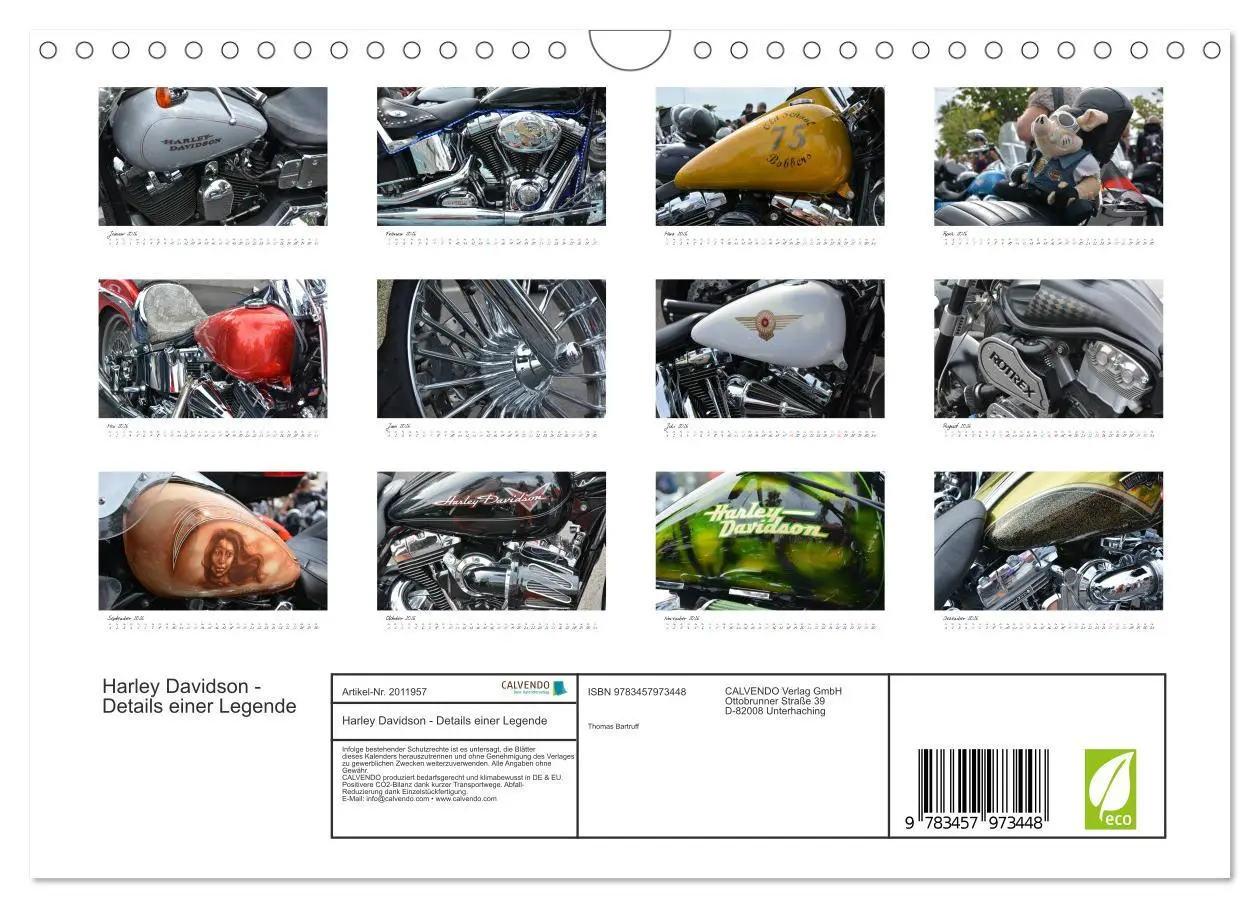 Bild: 9783457973448 | Harley Davidson - Details einer Legende (Wandkalender 2026 DIN A4...