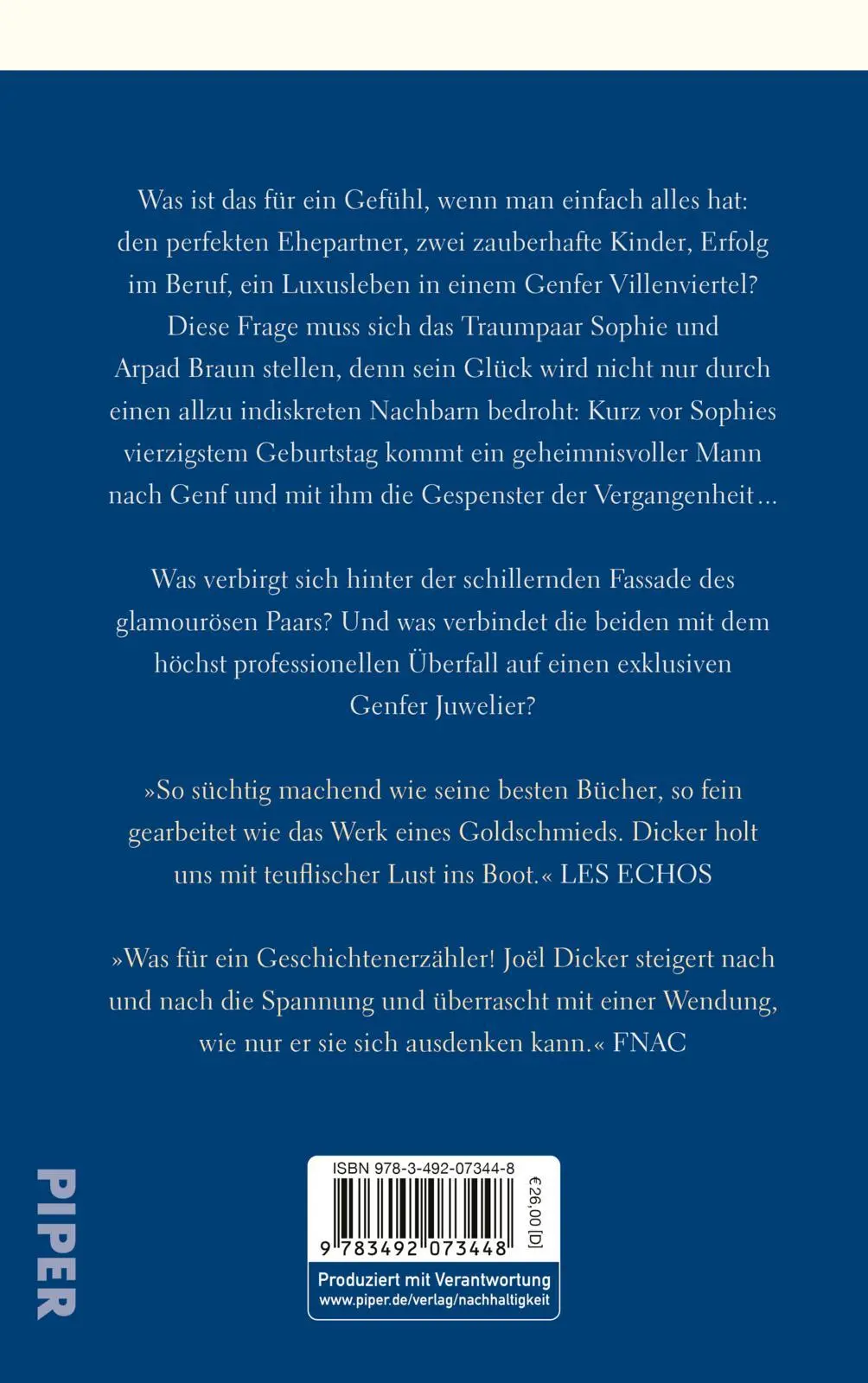 Rückseite: 9783492073448 | Ein ungezähmtes Tier | Joël Dicker | Buch | 432 S. | Deutsch | 2025