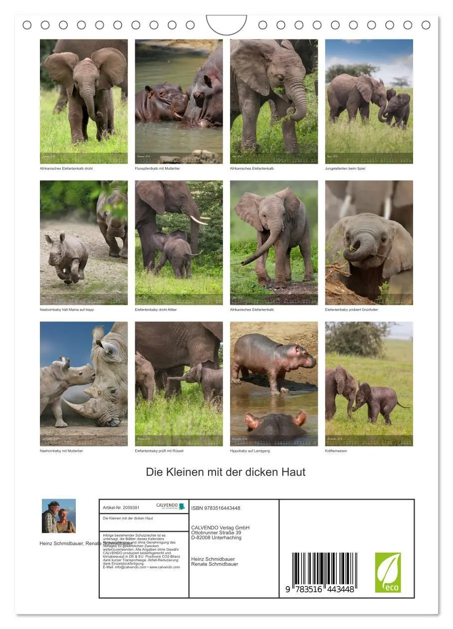 Bild: 9783516443448 | Die Kleinen mit der dicken Haut (Wandkalender 2026 DIN A4 hoch),...