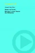 Cover: 9783897393448 | Gesetz und Urteil | Beiträge zu einer Theorie des Politischen | Vogl