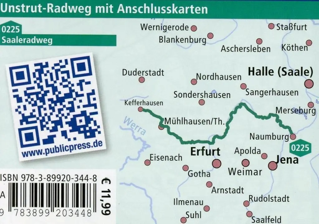 Bild: 9783899203448 | Unstrut-Radweg, Kefferhausen - Naumburg 1 : 50 000 | (Land-)Karte