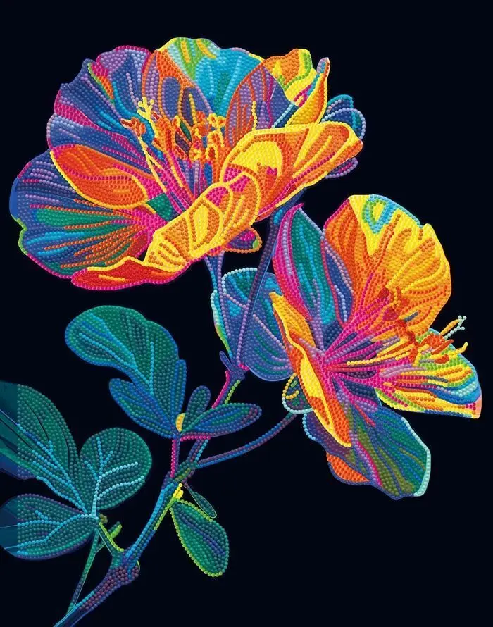Bild: 4895225943548 | DIAMOND DOTZ - Diamond Painting Neon Blumen | Kit (Bastelset) | 2025