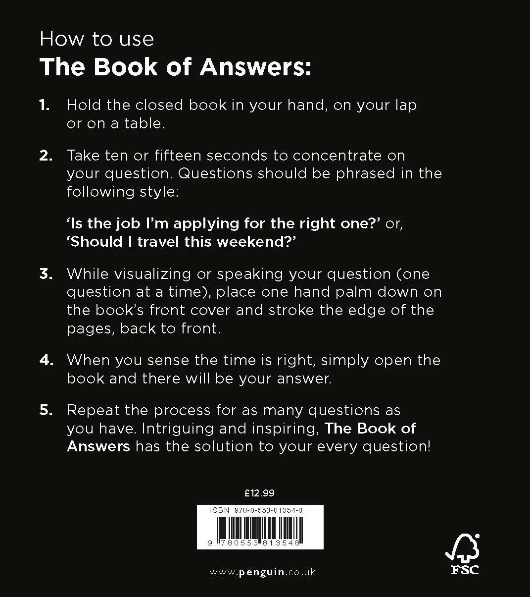 Rückseite: 9780553813548 | The Book Of Answers | Carol Bolt | Buch | Gebunden | Englisch | 2000
