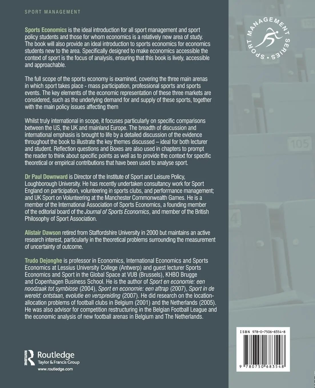Rückseite: 9780750683548 | Sports Economics | Paul Downward (u. a.) | Taschenbuch | Englisch