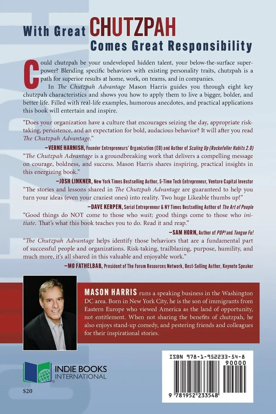 Rückseite: 9781952233548 | The Chutzpah Advantage | Go Bigger. Be Bolder. Do Better. | Harris
