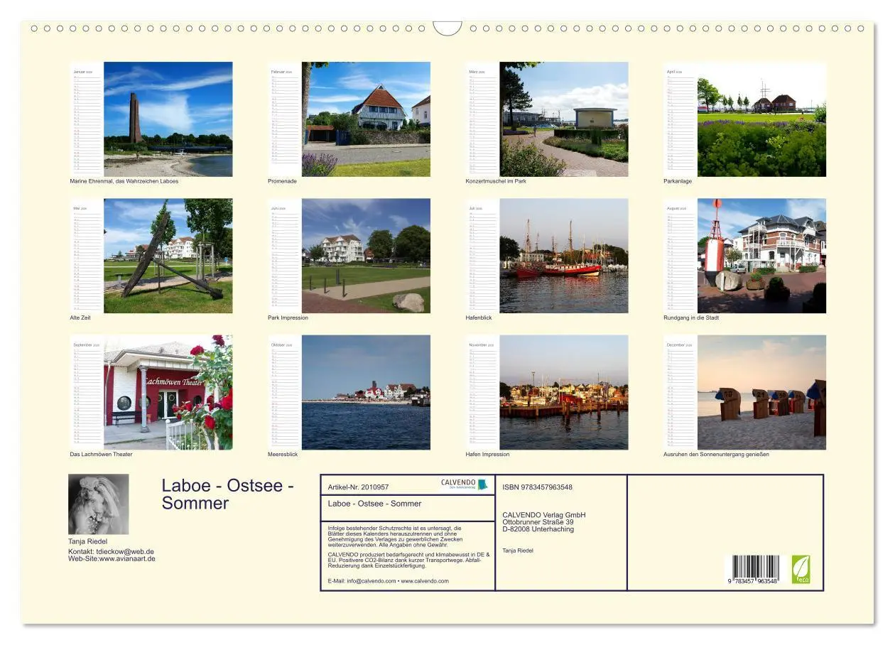 Bild: 9783457963548 | Laboe - Ostsee - Sommer (Wandkalender 2026 DIN A2 quer), CALVENDO...