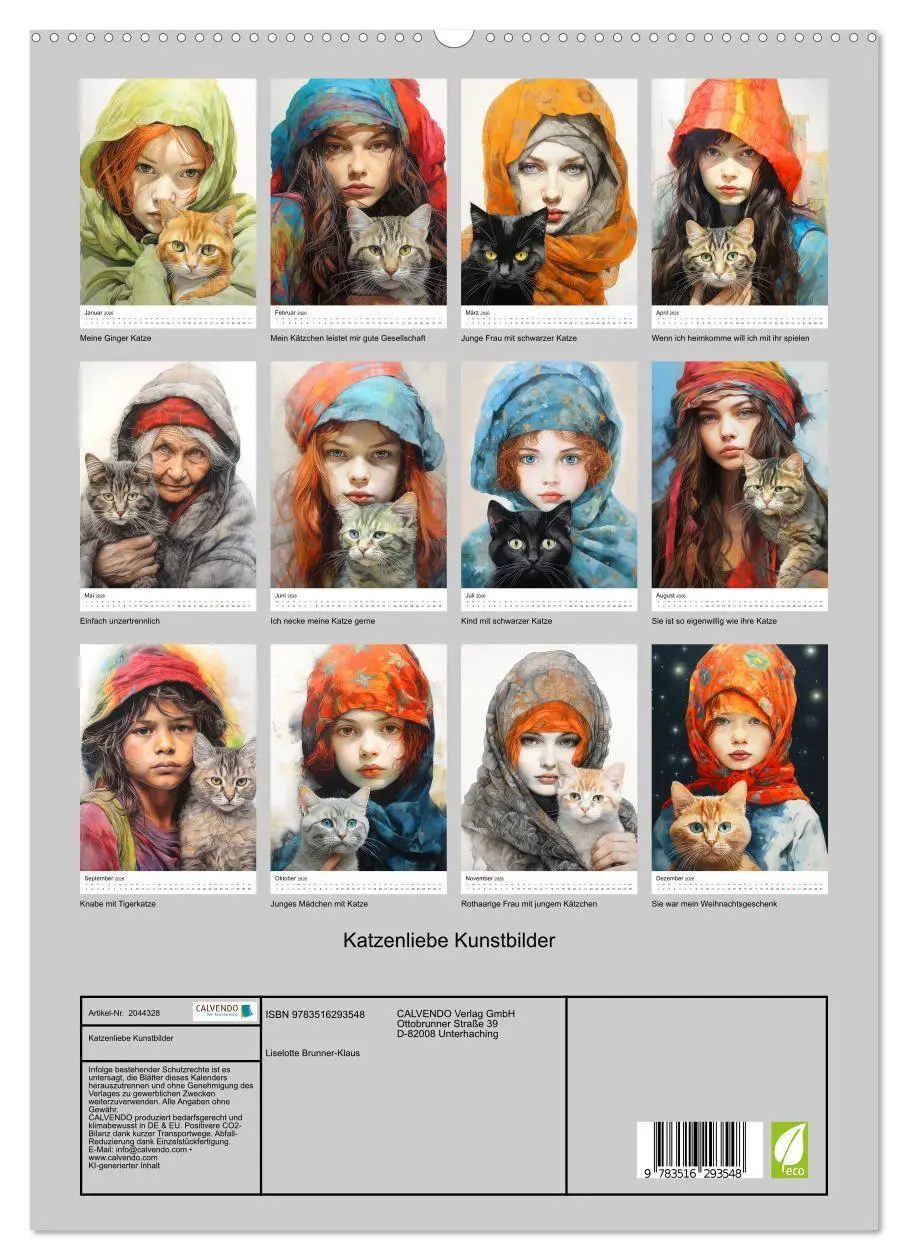 Bild: 9783516293548 | Katzenliebe Kunstbilder (hochwertiger Premium Wandkalender 2026 DIN...
