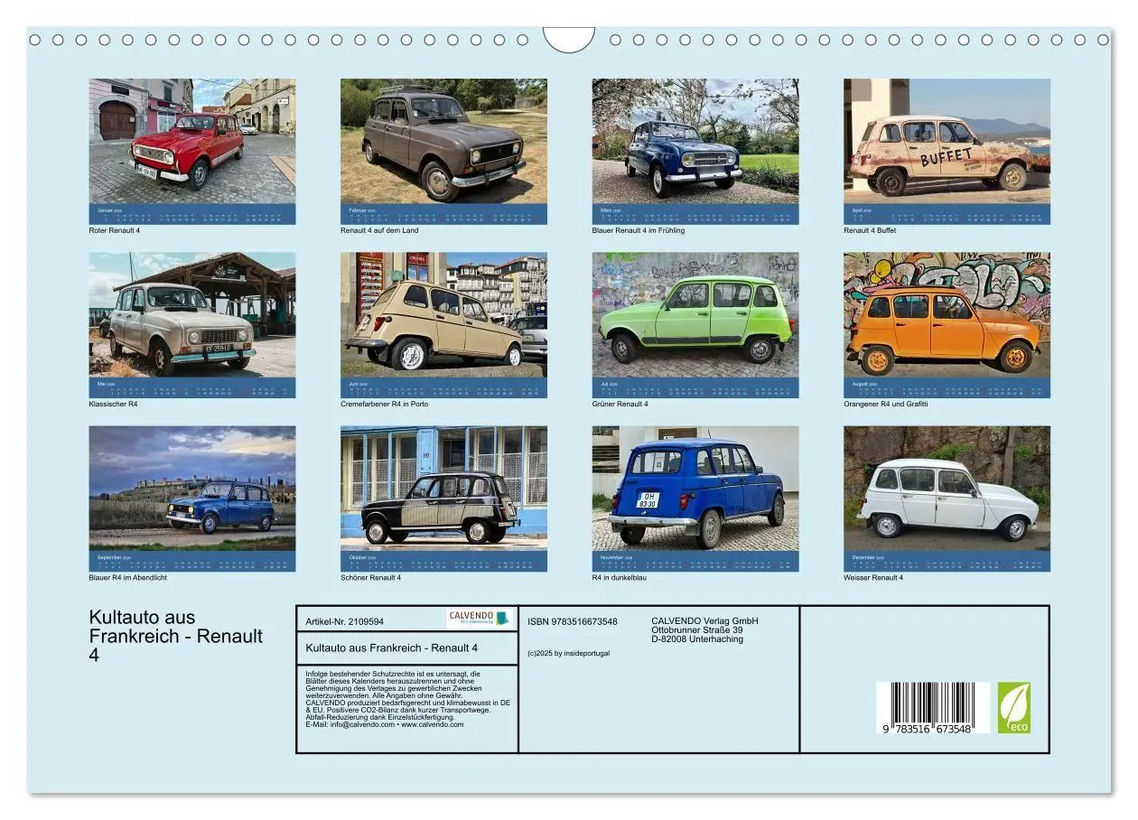 Bild: 9783516673548 | Kultauto aus Frankreich - Renault 4 (Wandkalender 2026 DIN A3...