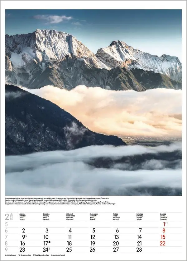 Bild: 9783731883548 | Alpen 2026 | Wandkalender mit Fotos von den Alpen. Format 30 x 42 cm.
