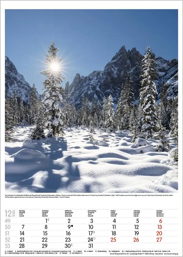Bild: 9783731883548 | Alpen 2026 | Wandkalender mit Fotos von den Alpen. Format 30 x 42 cm.
