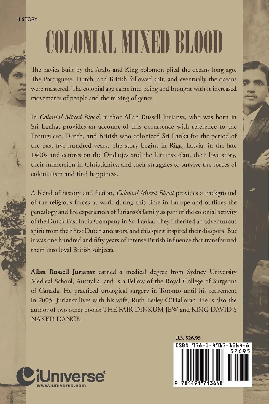 Rückseite: 9781491713648 | Colonial Mixed Blood | A Story of the Burghers of Sri Lanka | Juriansz