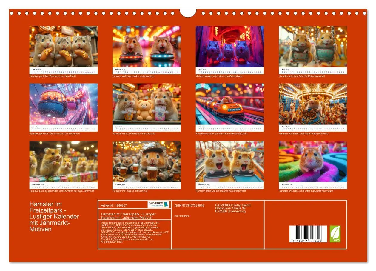 Bild: 9783457333648 | Hamster im Freizeitpark - Lustiger Kalender mit Jahrmarkt-Motiven...