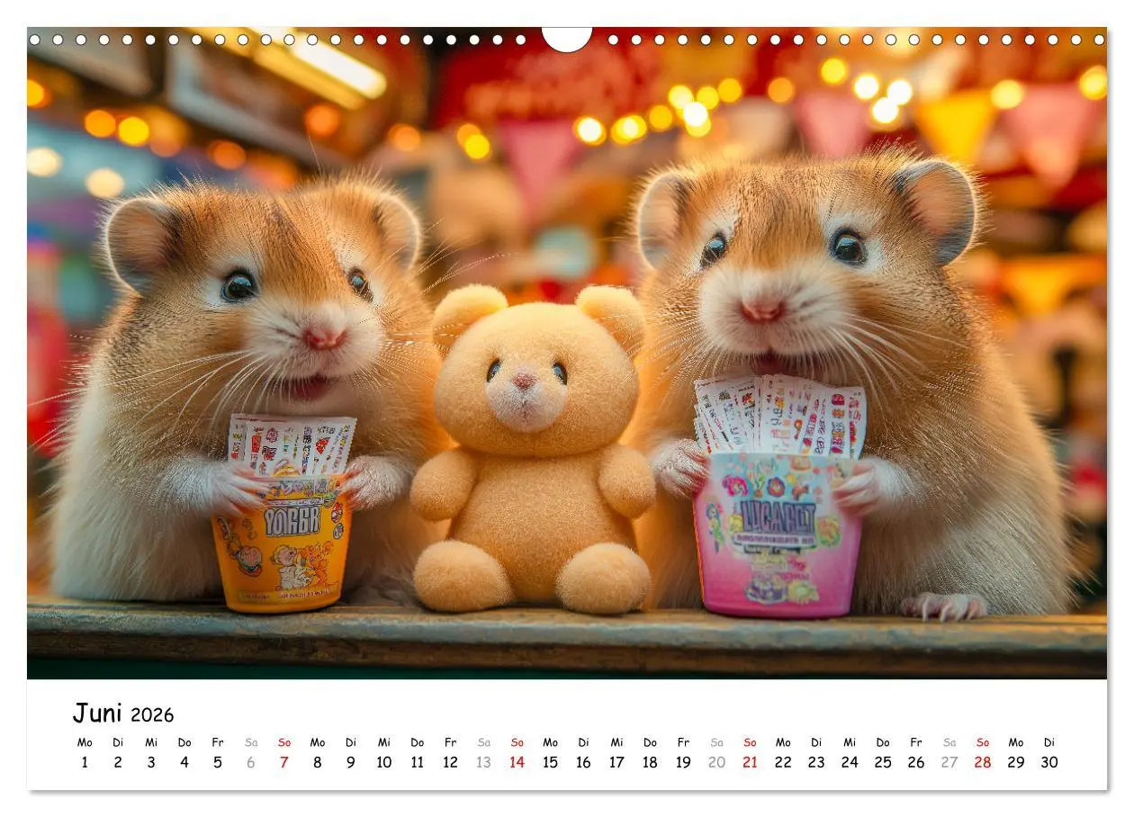 Bild: 9783457333648 | Hamster im Freizeitpark - Lustiger Kalender mit Jahrmarkt-Motiven...