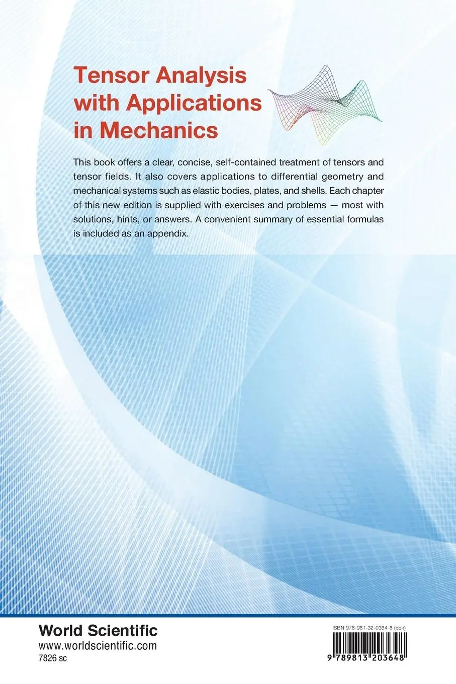 Rückseite: 9789813203648 | TENSOR ANALYSIS WITH APPL IN MECHANICS | Lebedev | Taschenbuch | 2010