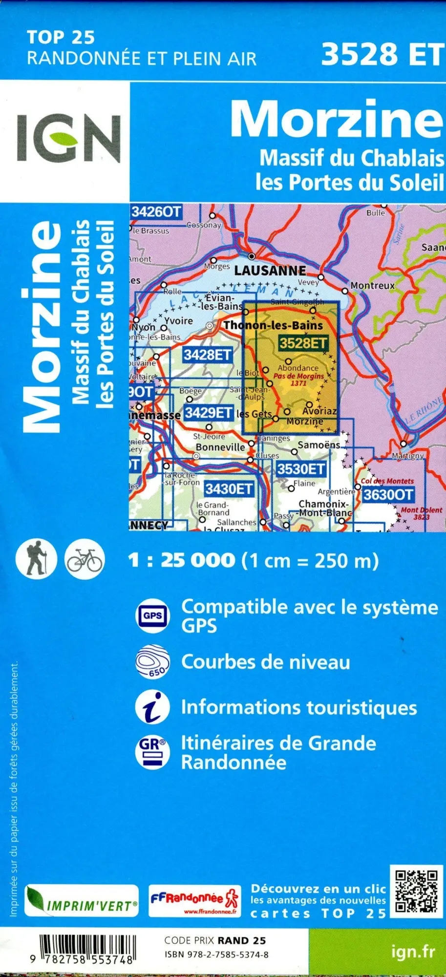 Bild: 9782758553748 | Morzine - Massif du Chablais - Les Portes du Soleil 1:25 000 | 1:25000