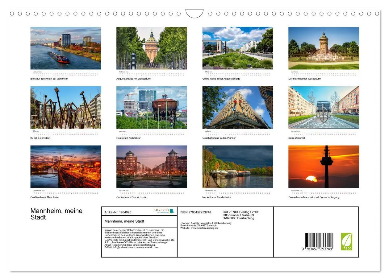 Bild: 9783457253748 | Mannheim, meine Stadt (Wandkalender 2026 DIN A3 quer), CALVENDO...