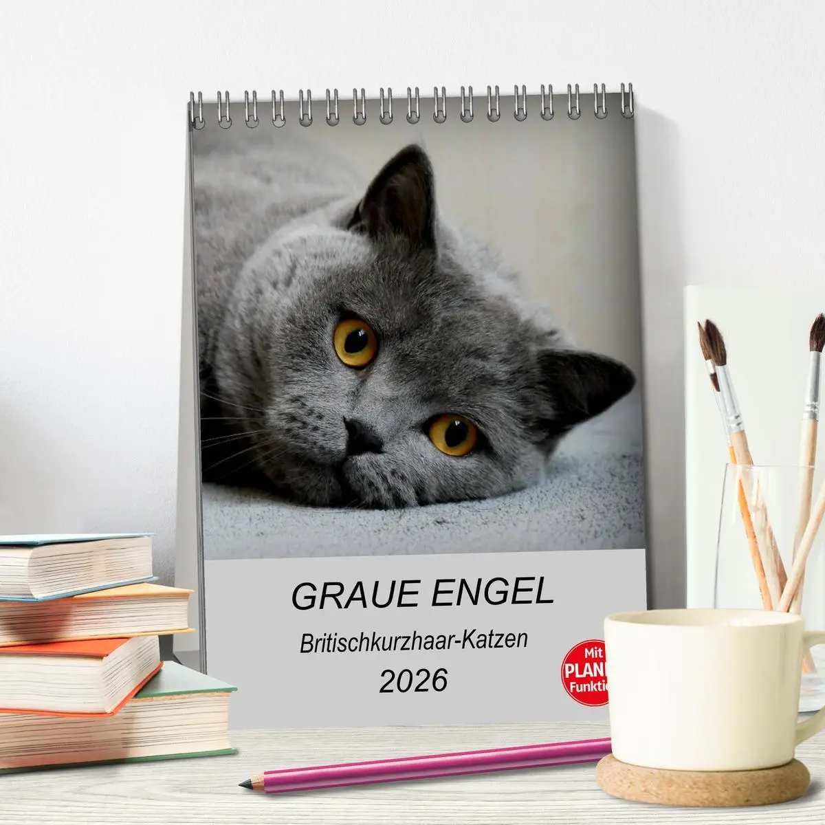 Bild: 9783516413748 | Graue Engel - Britischkurzhaar-Katzen (Tischkalender 2026 DIN A5...