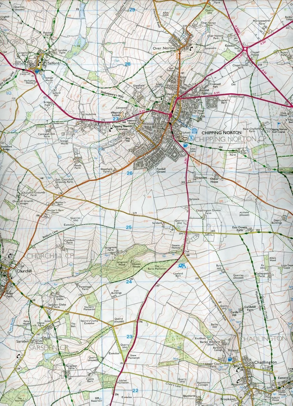 Bild: 9780319243848 | Banbury, Bicester and Chipping Norton | Ordnance Survey | (Land-)Karte